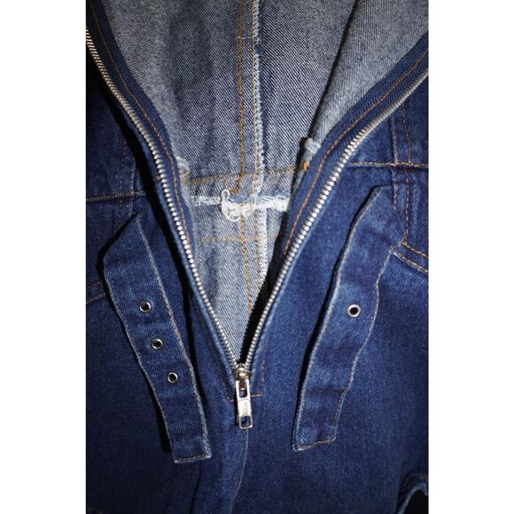 Vintage Y2K WTG Blues Denim Vest Girls Size 10/12 Zip Up Sleeveless Jean Top - Picture 4 of 5